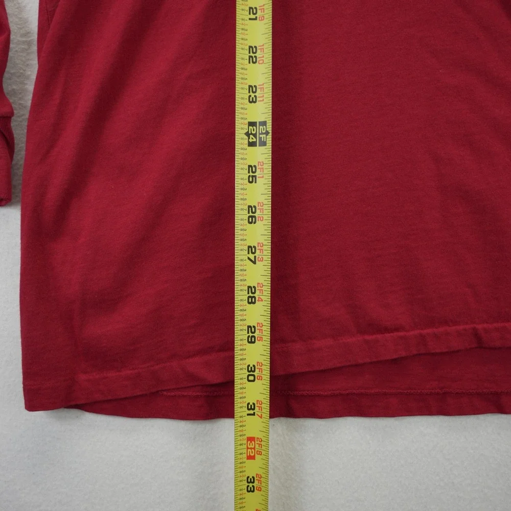 Polo Ralph Lauren Mens XL Red Long Sleeve Pocket T-Shirt Single Stitch Vintage